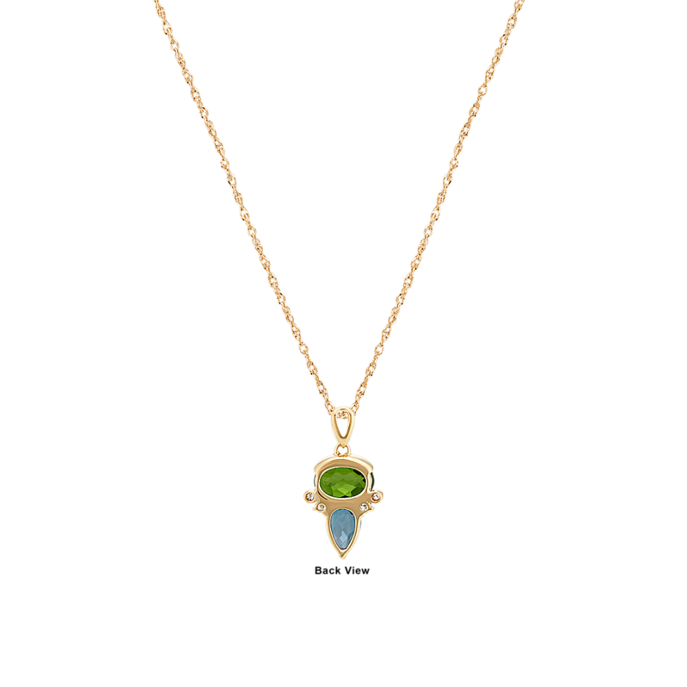 Multiple Gemstone Pendant in 14k Yellow Gold (20 in) Shane Co.