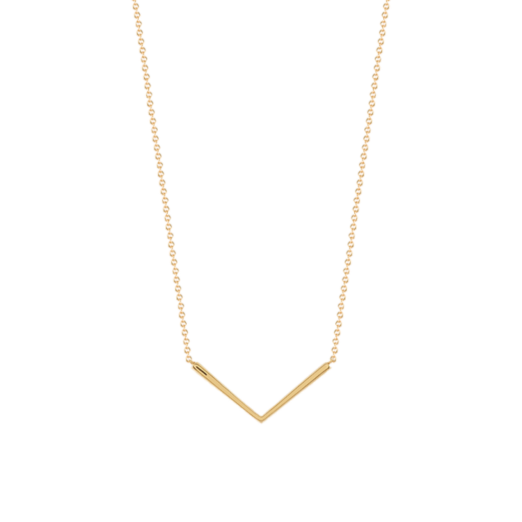 Napoli Natural Diamond V Bar Necklace in 14k Yellow Gold (18 in)