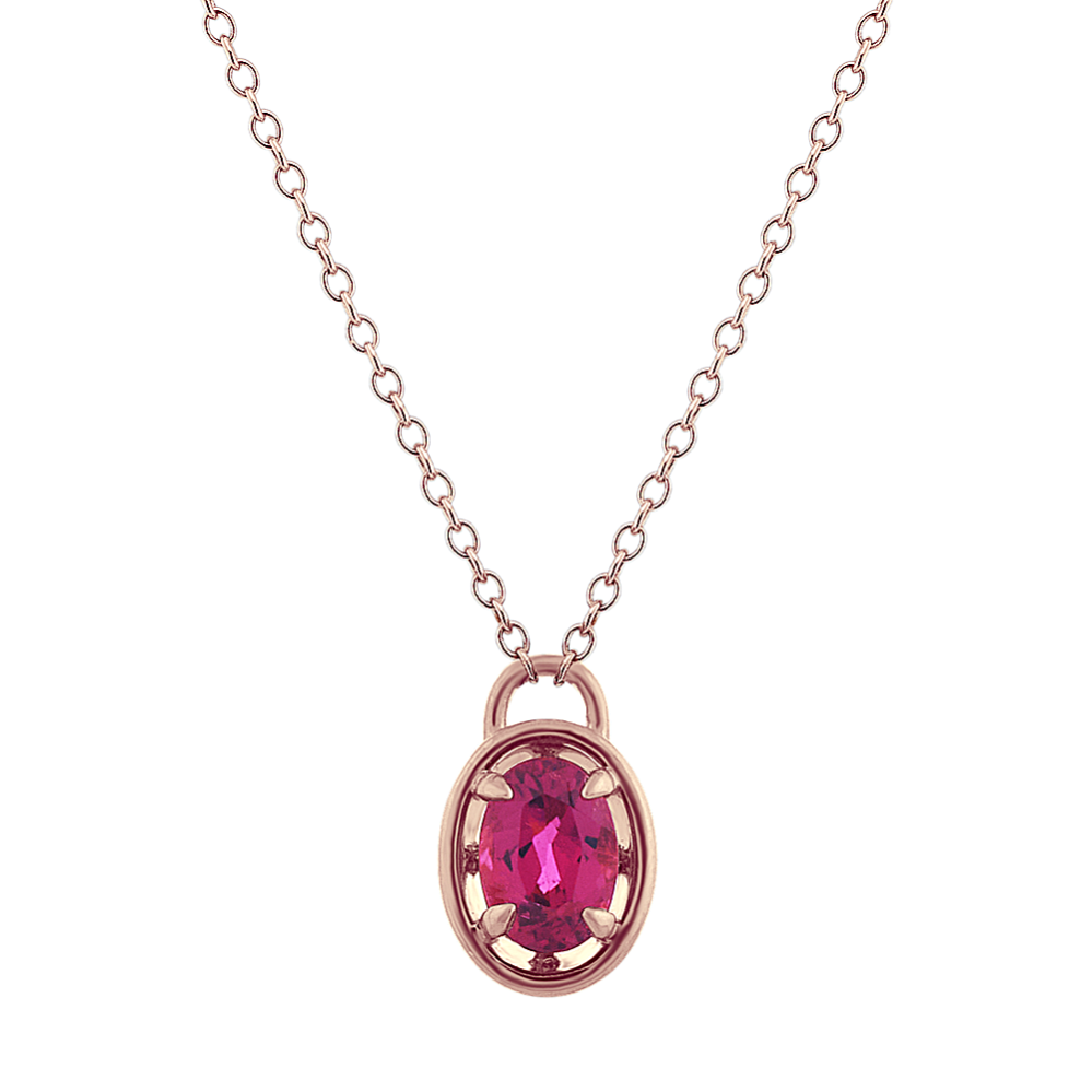 Cherry Pink Tourmaline Necklace (22 in)