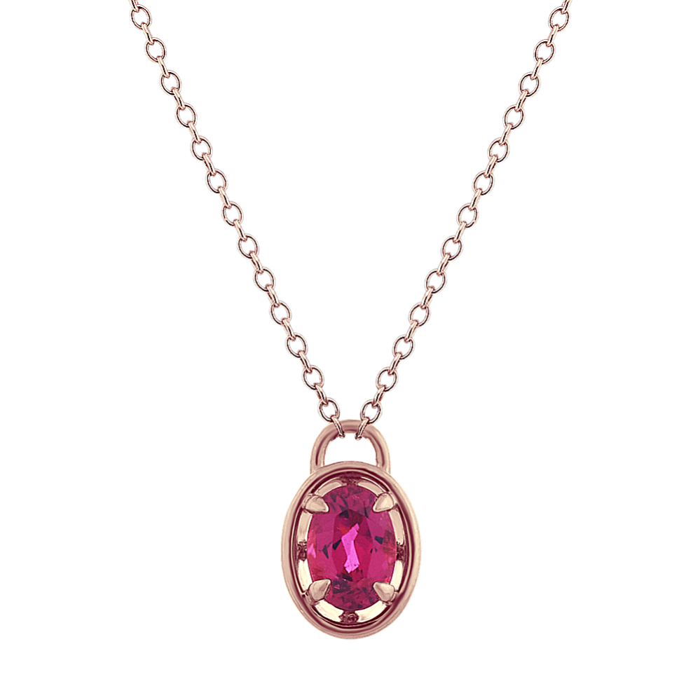 Cherry Pink Tourmaline Necklace (22'')