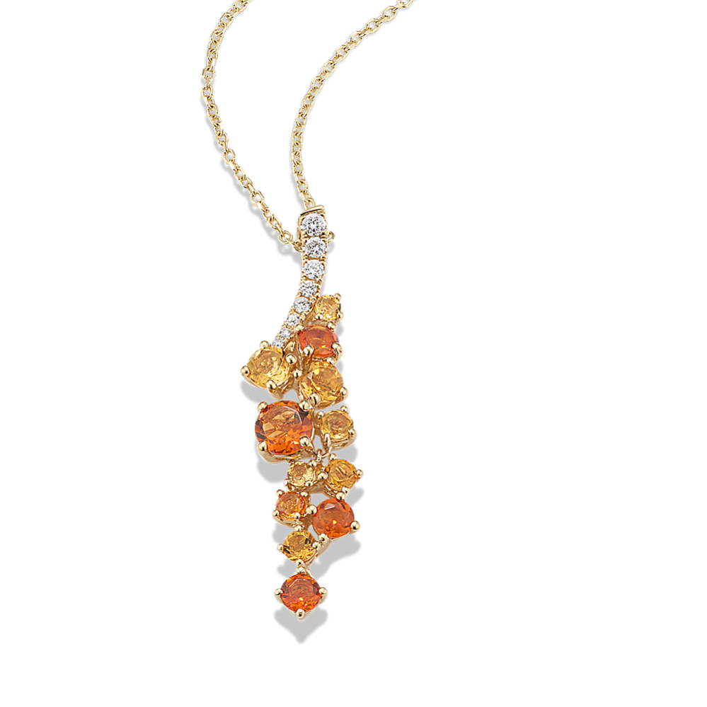 Cascade Citrine & Diamond Pendant