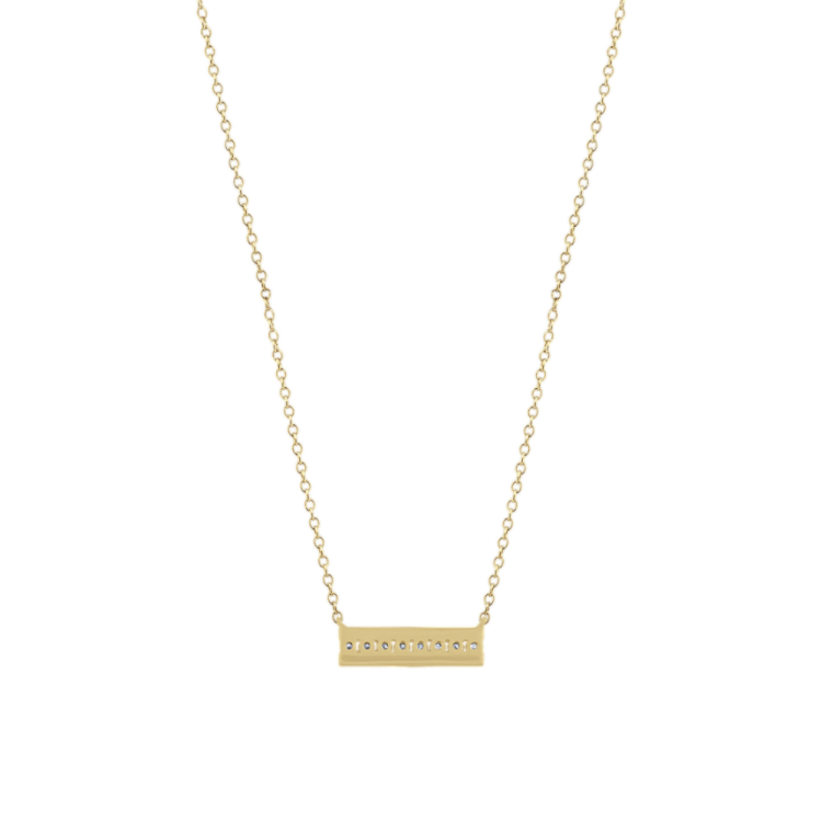 Natural Diamond Bar Necklace (18 in)