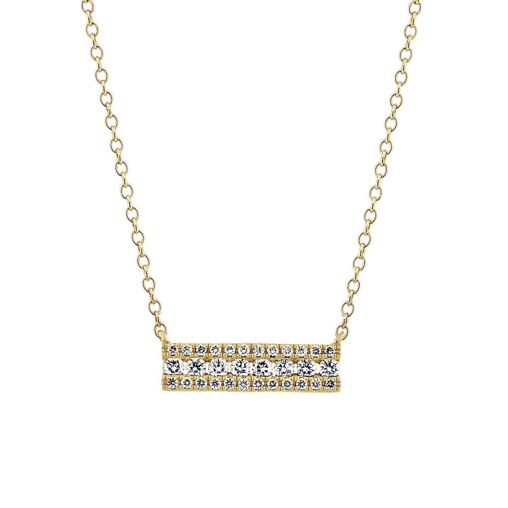 Natural Diamond Bar Necklace (18 in)
