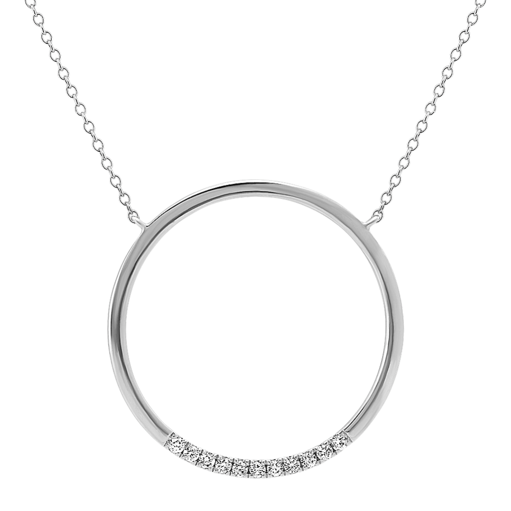 Diamond Circle Necklace in Sterling Silver (20 in)