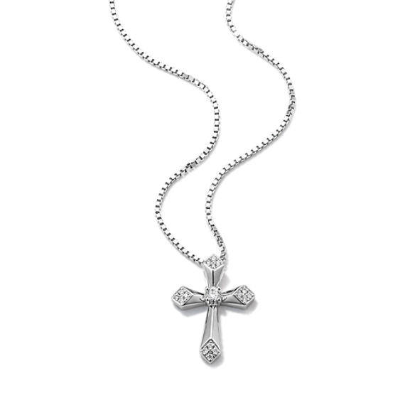 Diamond Cluster Cross Pendant