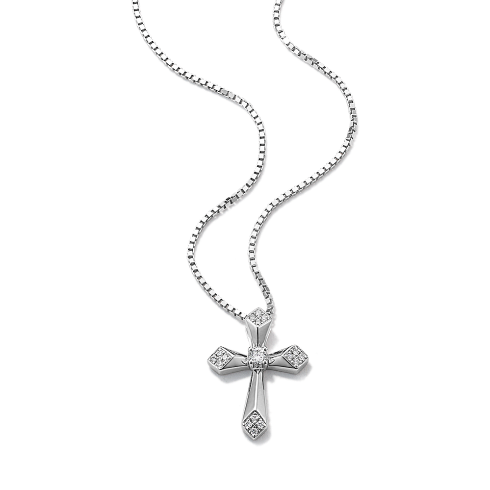 Diamond Cluster Cross Pendant