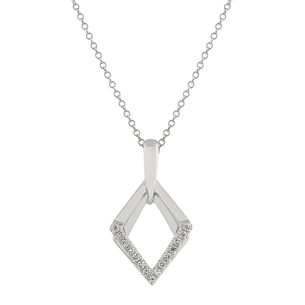 Diamond Geometric Pendant in Sterling Silver (20 in)