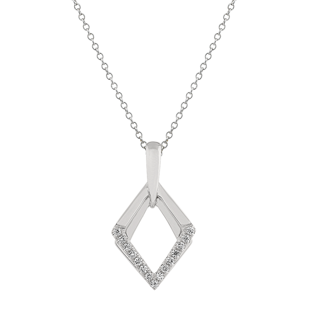 Diamond Geometric Pendant in Sterling Silver (20'') | Shane Co.