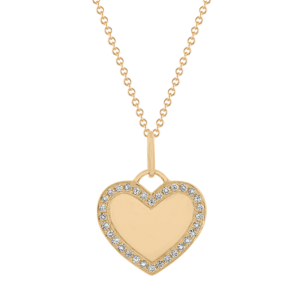 Diamond Heart Pendant in 14K Yellow Gold (18 in)