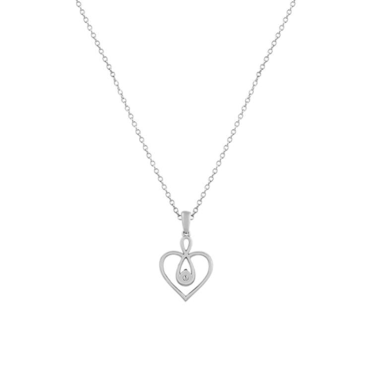 Natural Diamond Infinity Heart Pendant (22 in)