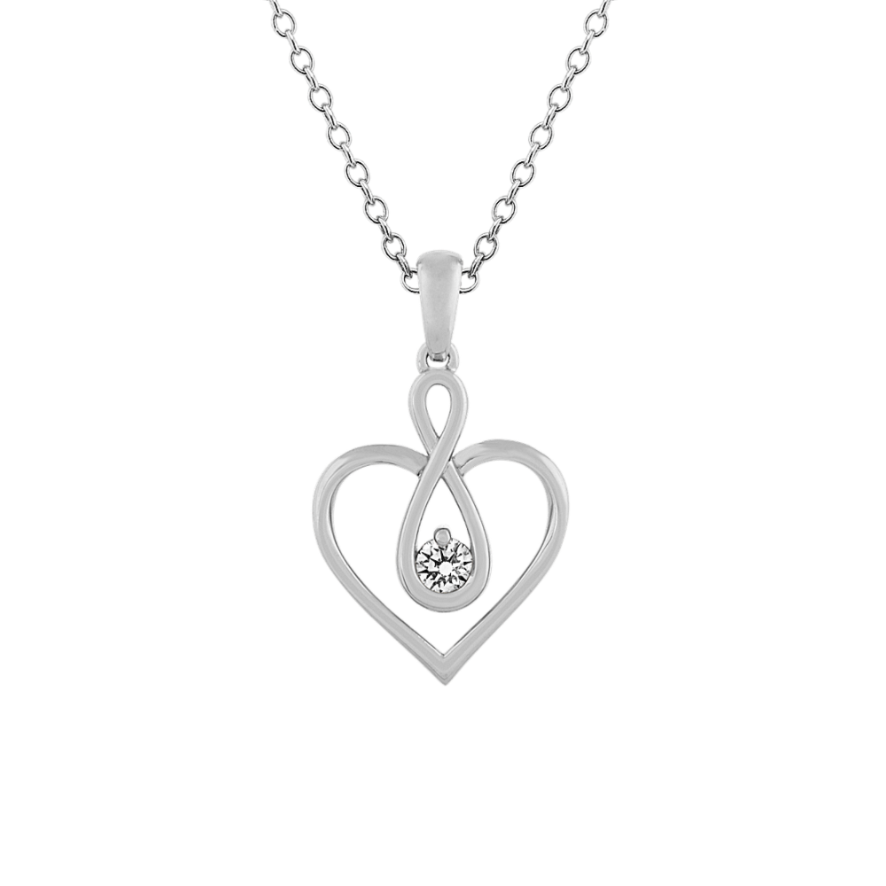Natural Diamond Infinity Heart Pendant (22 in)