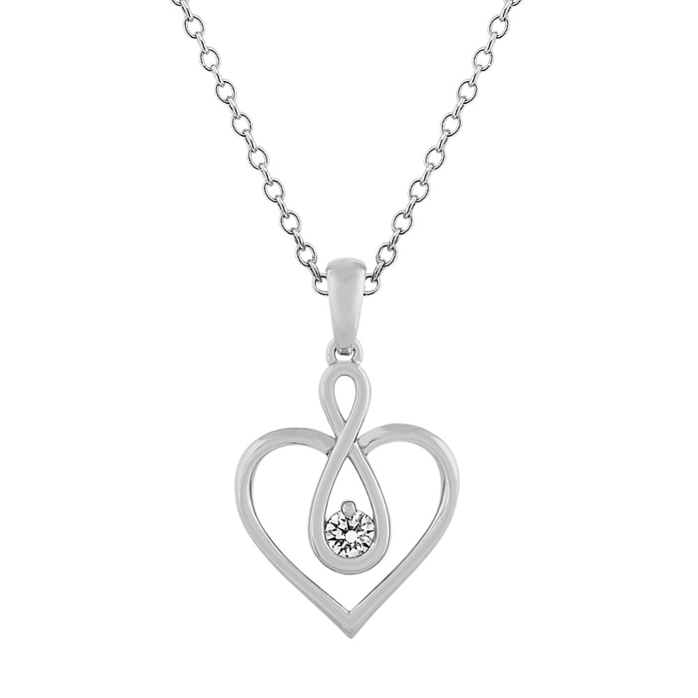 Diamond Infinity Heart Pendant (20'')