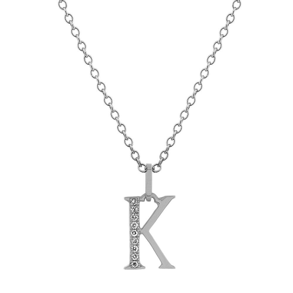 Letter k necklace white on sale gold