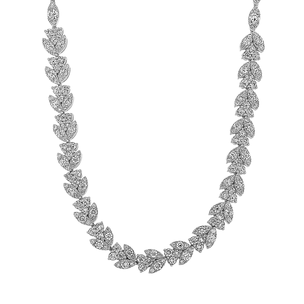 Diamond Necklace in 14 Karat White Gold (18'')