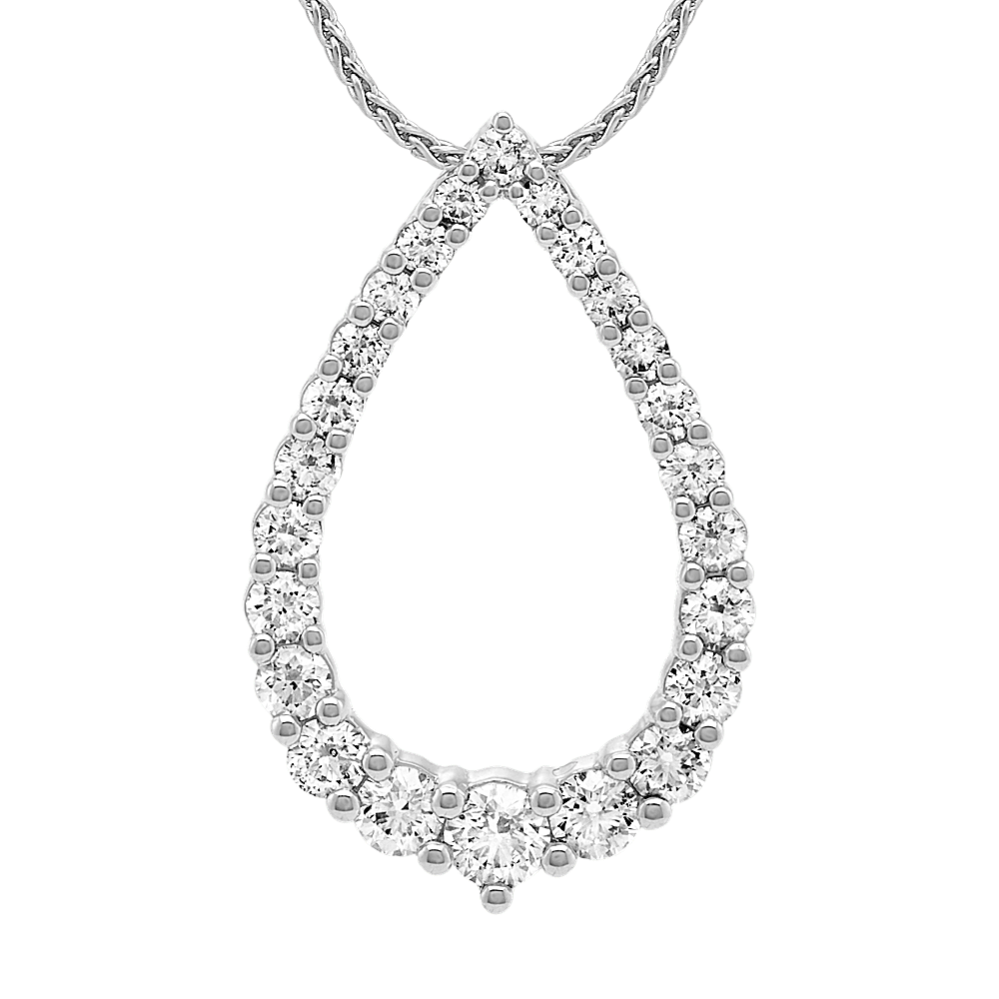 Diamond Pendant in 14k White Gold (22 in)