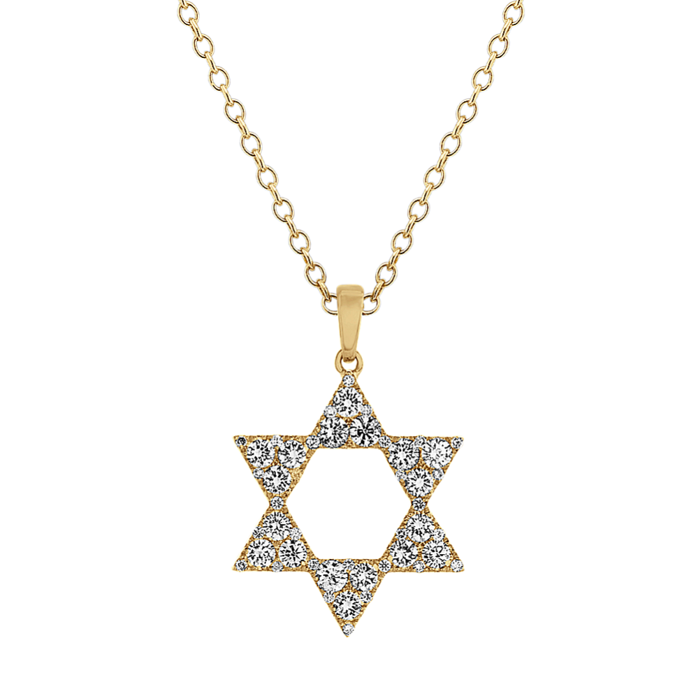 Diamond Star of David Pendant (18 in)