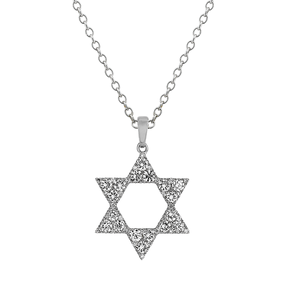 Diamond Star of David Pendant (18'')