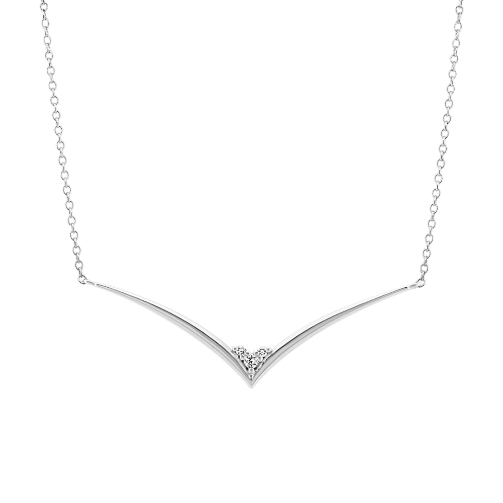 Natural Diamond V Necklace (18 in)