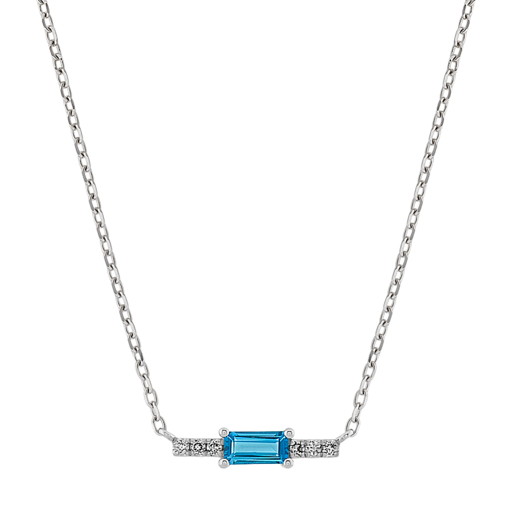 Moriah London Blue Topaz & Diamond Necklace