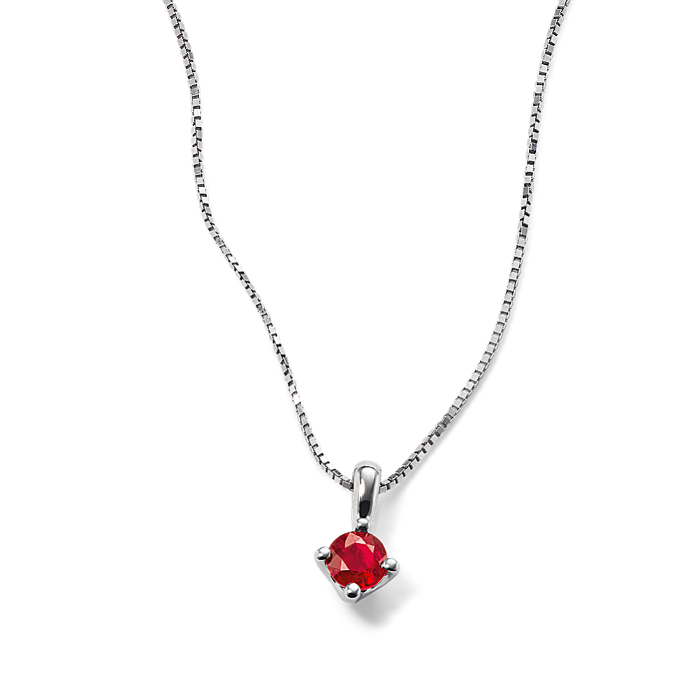 4mm Ruby Solitaire Pendant (18 in)