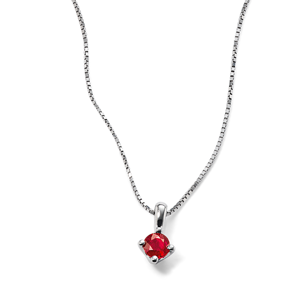 4mm Ruby Solitaire Pendant