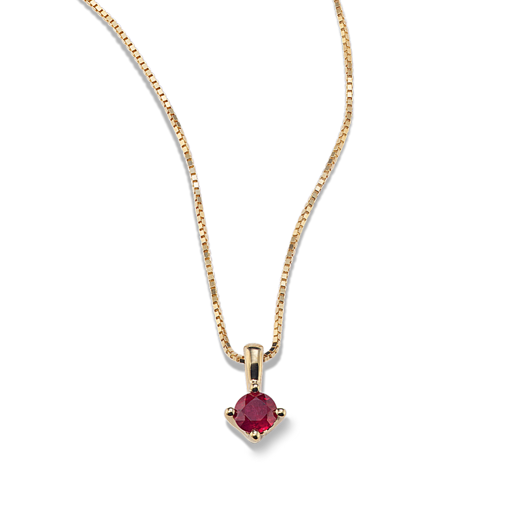 4mm Ruby Solitaire Pendant (18 in)