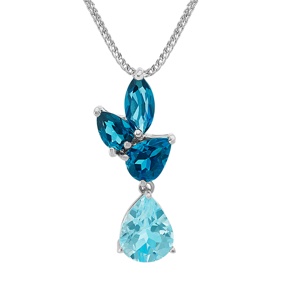 Sky Blue and London Blue Topaz Pendant (24 in)