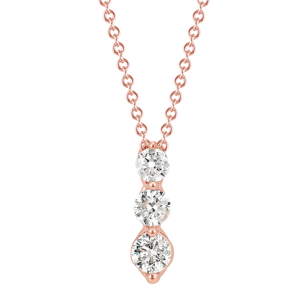 Niagara Three-Stone Diamond Pendant in 14K Rose Gold (22 in)