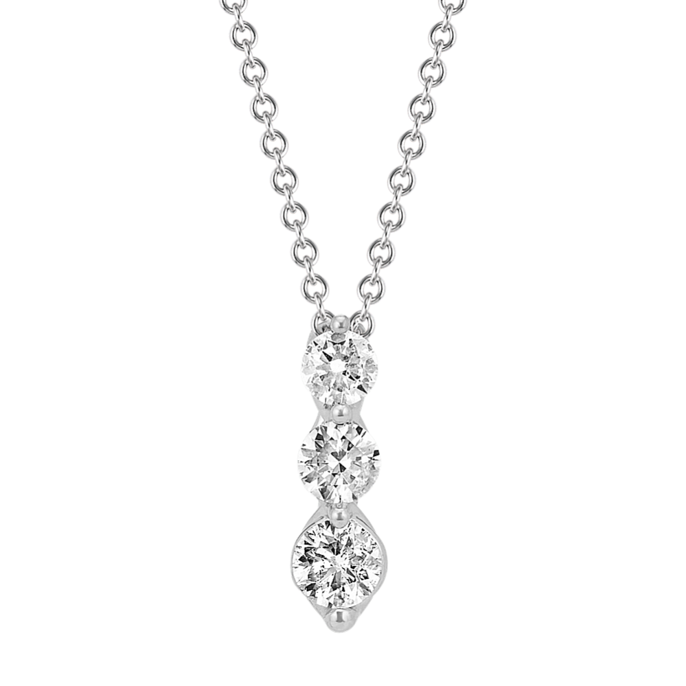 Niagara Three-Stone Diamond Pendant in 14K White Gold (22'')