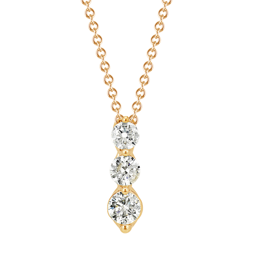 Niagara Three-Stone Diamond Pendant in 14K Yellow Gold (22 in)