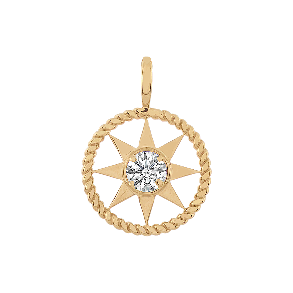 North Star Charm in 14k Yellow Gold