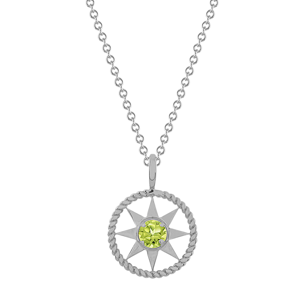 North Star Pendant in 14k White Gold (18'')