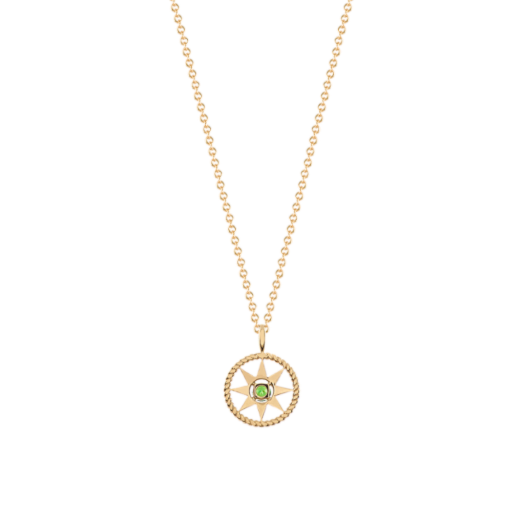 North Star Pendant in 14k Yellow Gold (18 in)