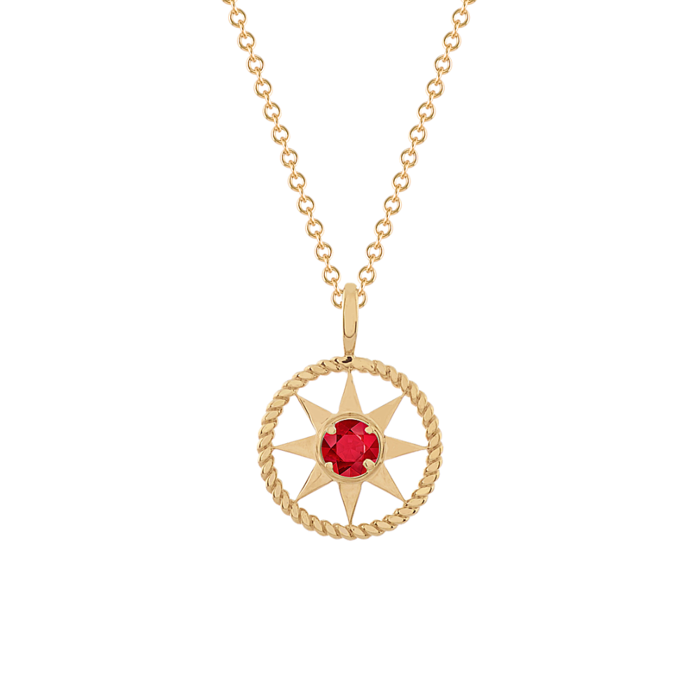 North Star Pendant in 14k Yellow Gold (18 in)