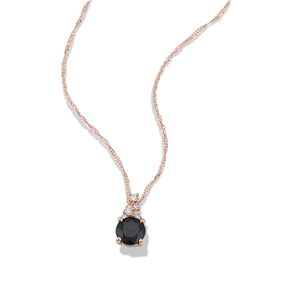 Notte Black Sapphire & Diamond Pendant