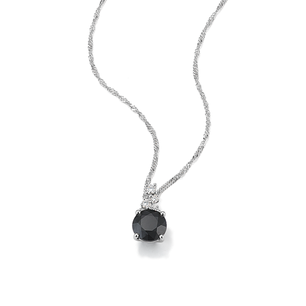 Notte Black Sapphire & Diamond Pendant