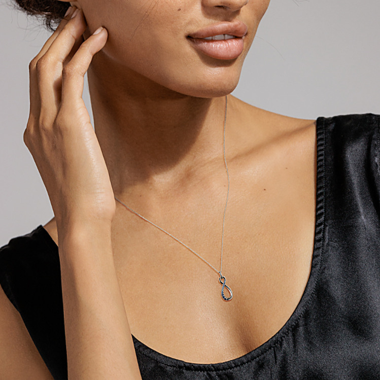 Ombre Blue Sapphire Infinity Pendant
