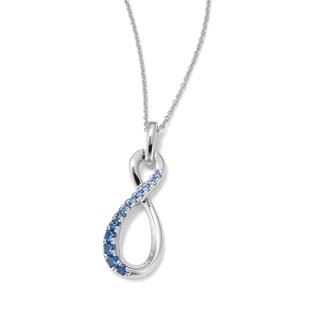 Ombre Blue Sapphire Infinity Pendant