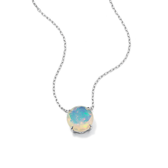Shane Co. Mariana Opal Necklace, Blue, White Gold, 18 in