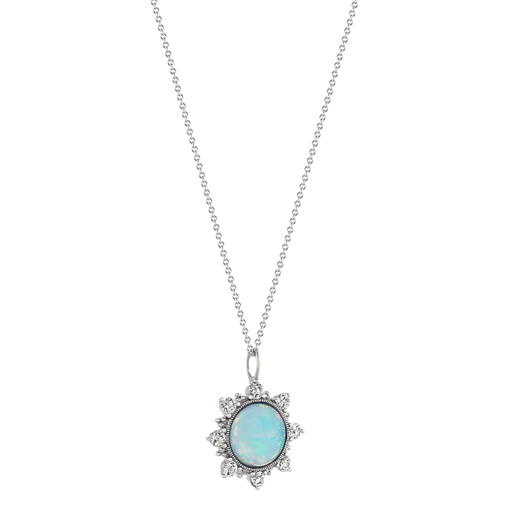 Vintage Turquoise/Blue Topaz/Opal 2024 Sterling Pendant + 24