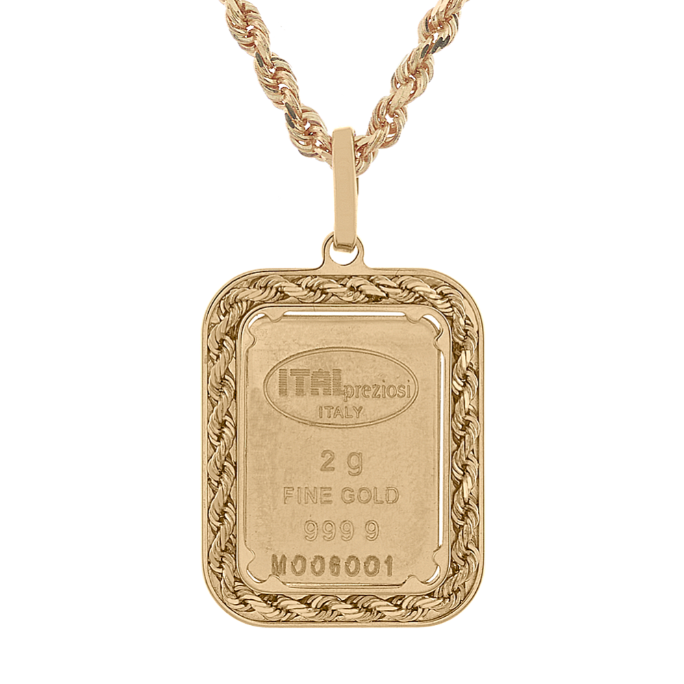 Oro Puro Italian Gold Pendant (24'')