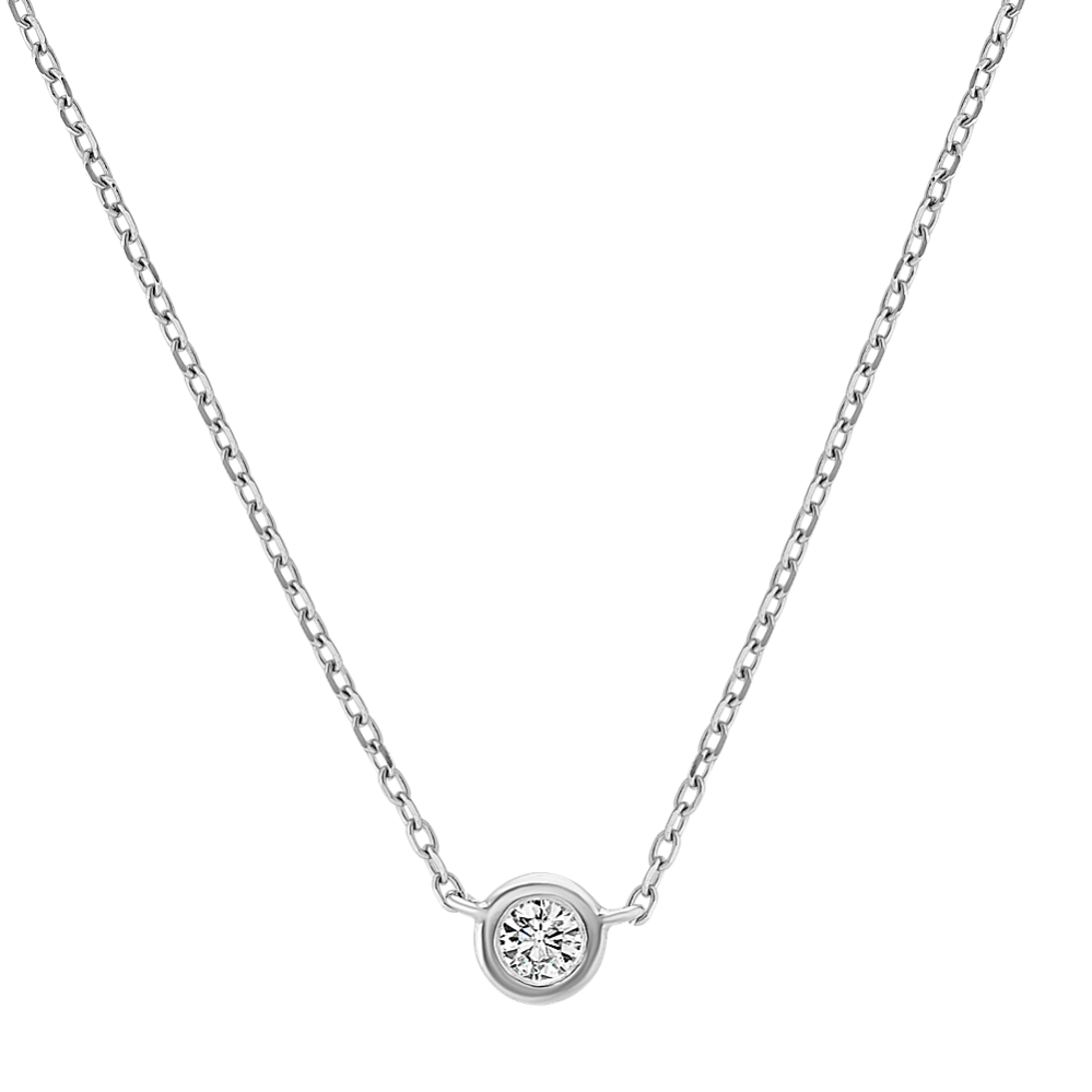 Bezel set hot sale solitaire necklace