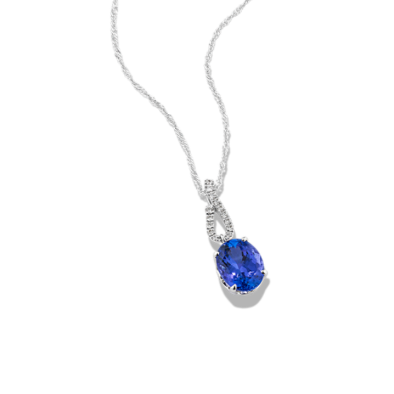 Tanzanite Diamond Loop Pendant