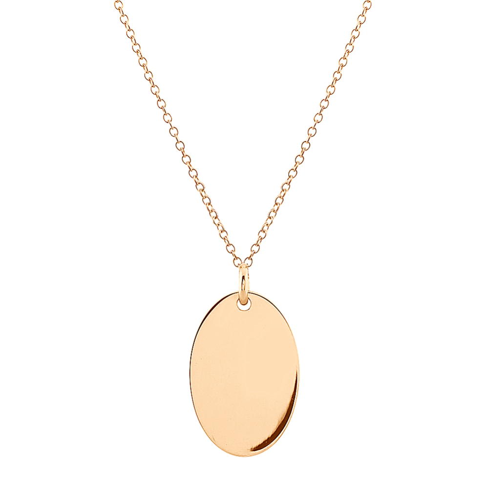 Hali Oval Disc Pendant in 14K Yellow Gold (18 in)