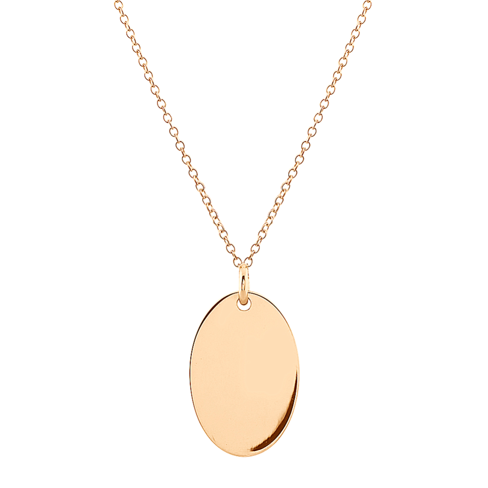Hali Oval Disc Pendant in 14K Yellow Gold (18'')