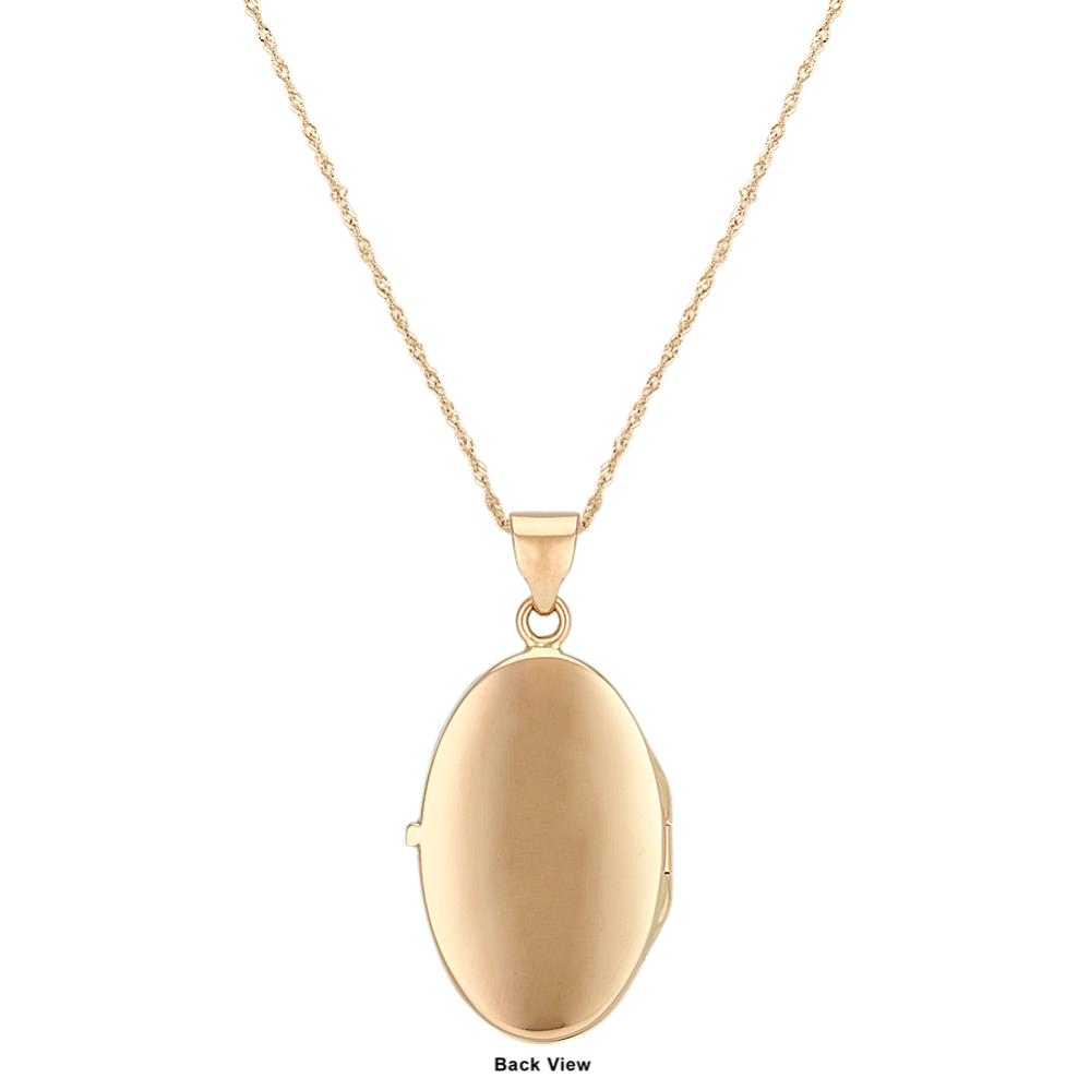 Oval Locket in 14k Yellow Gold (18'') | Shane Co.