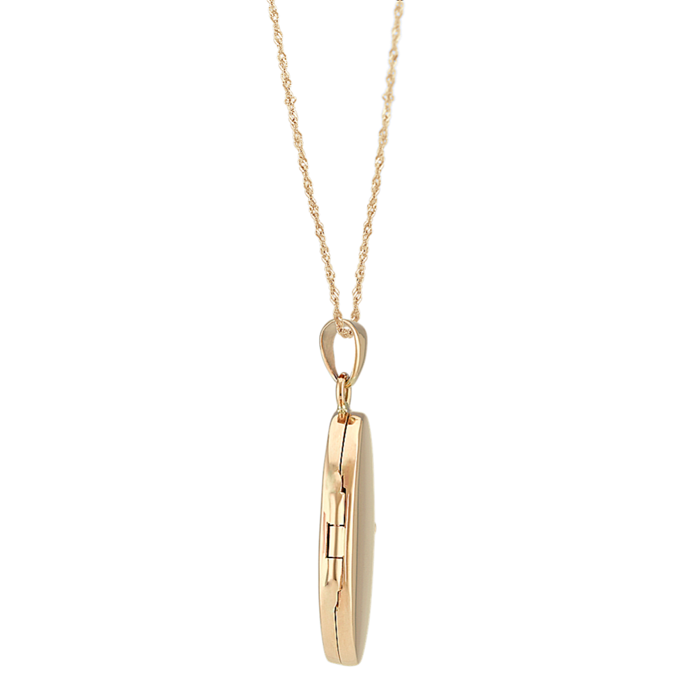 Oval Locket in 14k Yellow Gold (18'') | Shane Co.