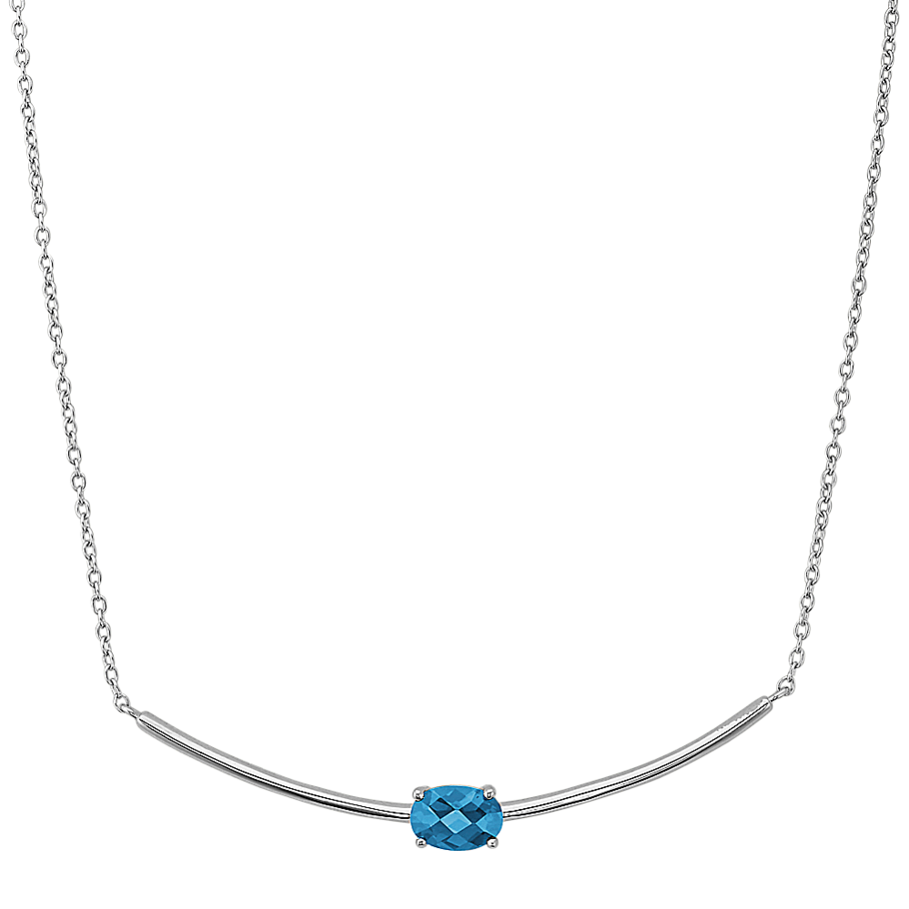 Oval London Blue Topaz Necklace (18'')