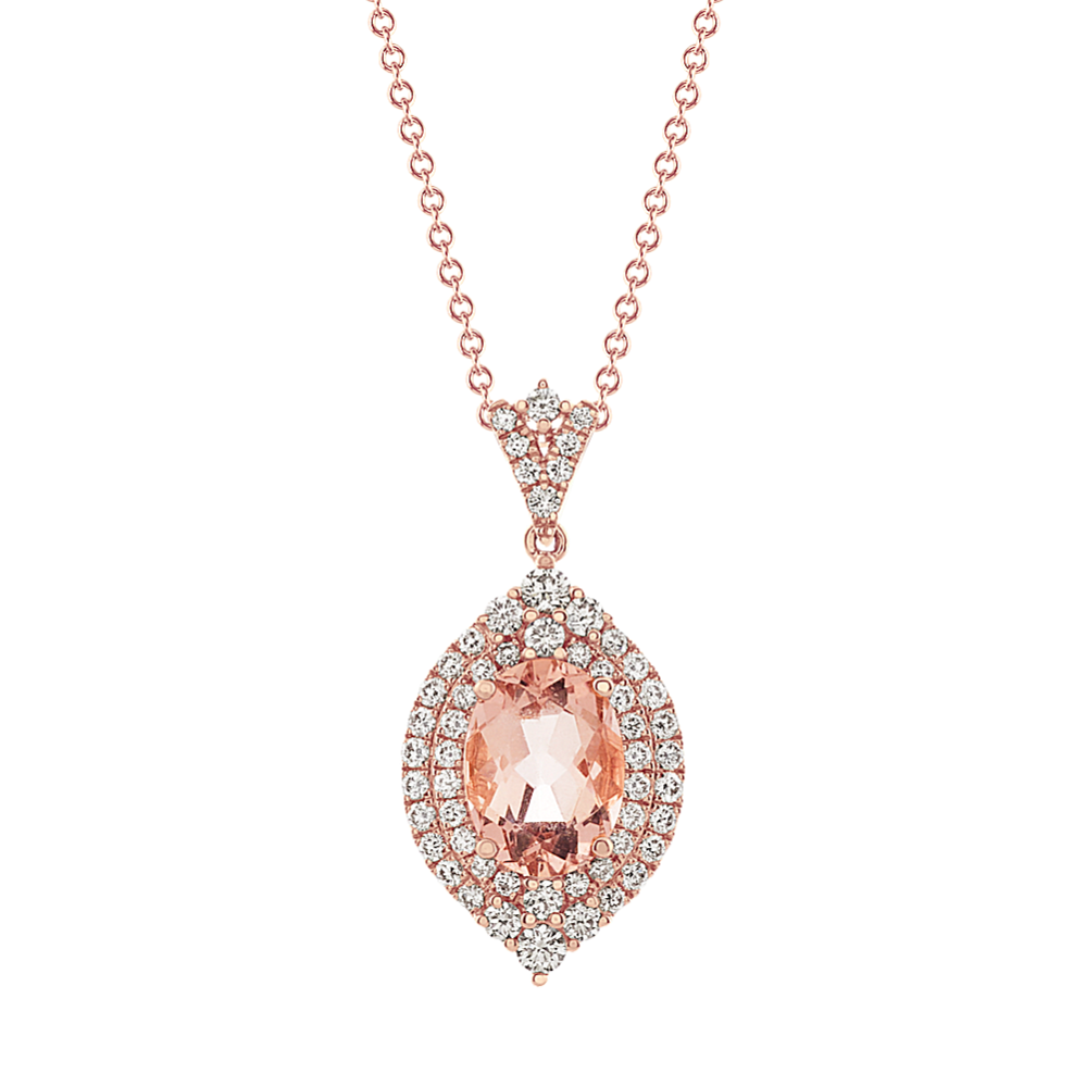 Bellini Morganite & Diamond Pendant