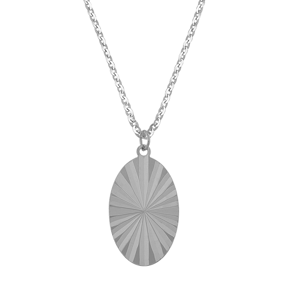 Oval Pendant in 14K White Gold (18 in)